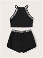 Детский комплект из 2-х предметов от Milumia: топ на завязках и шорты, 95% полиэстер, 5% спандекс 11297782
