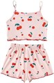 Детский комплект из 2 предметов SweatyRocks: жилет и шорты с графическим принтом вишен 11307979