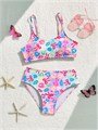 SweatyRocks Детский купальник для девочек из 2-х частей с бантиками, материал: 82% полиэстер, 18% эластан, доступен в разных размерах 11300151