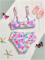 SweatyRocks Детский купальник для девочек из 2-х частей с бантиками, материал: 82% полиэстер, 18% эластан, доступен в разных размерах 11300151