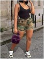 Женские камуфляжные шорты Gorglitter из эластичного вискозного материала с высокой талией, рваными элементами и карманами 11273233