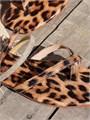Женские плоские сандалии Verdusa с камнями и леопардовым принтом, с перекрестными ремешками 11295141