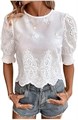 Летняя блуза Gorglitter с вышивкой и короткими рукавами, 100% полиэстер, удобная модель 11308941