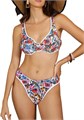 Раздельный купальник Milumia с цветочным принтом, завязками на спине, подкладкой и высокими трусами 11303762