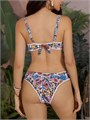Раздельный купальник Milumia с цветочным принтом, завязками на спине, подкладкой и высокими трусами 11303762