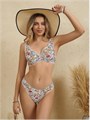 Раздельный купальник Milumia с цветочным принтом, завязками на спине, подкладкой и высокими трусами 11303762