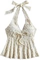 Женский летний топ без рукавов с кружевной отделкой и узлом спереди GORGLITTER, модель 2025 11257061