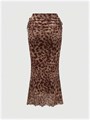 Полупрозрачная юбка-карандаш Milumia с леопардовым принтом и сборками, размер XS-XL 11300315