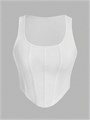 Комплект из двух корсетов WDIRARA без рукавов с квадратным вырезом и асимметричным подолом, материал рибана 11310941