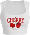 Молодёжный топ с квадратным вырезом и принтом вишни от Floerns, 95% полиэстер, 5% эластан 11312884