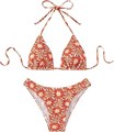 Женский купальник с цветочным принтом от Milumia, 2 предмета: смокинговый треугольный лиф и низ с завязками 11308126