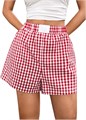 Женские клетчатые шорты SOLY HUX Y2k с эластичной талией, свободного кроя, идеальные для отдыха 11304295