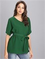 Блузка Milumia с короткими рукавами и V-образным вырезом, свободного кроя, 100% полиэстер, размеры S-XL 11297505