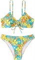 Двухпредметный женский купальник бикини с цветочным принтом и спагетти-бретелями от Soly Hux 11303774