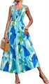 Сарафан макси PRETTYGARDEN с цветочным принтом и карманами на бретелях для свадебной вечеринки 11267188
