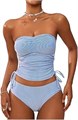Женский танкини купальник в полоску от Gorglitter с регулируемыми боковыми завязками 11297811
