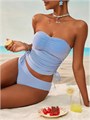 Женский танкини купальник в полоску от Gorglitter с регулируемыми боковыми завязками 11297811