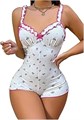 Женский комбинезон-пижама Soly Hux без рукавов с цветочным принтом, обрезкой по краю и V-образным вырезом 11303052