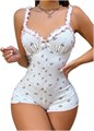 Женский комбинезон-пижама Soly Hux без рукавов с цветочным принтом, обрезкой по краю и V-образным вырезом 11303052