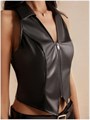 Женская кожаная жилетка Floerns на молнии, облегающего кроя, без рукавов для мотоциклетных вечеринок 11286493