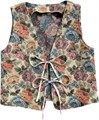 Женский винтажный жилет с цветочным принтом от Verdusa, глубокий вырез, без рукавов, удобная ткань 11295126