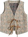 Женский винтажный жилет с цветочным принтом от Verdusa, глубокий вырез, без рукавов, удобная ткань 11295126