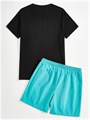Комплект Gorglitter из двух предметов: футболка с графическим принтом и шорты из 100% полиэстера, мягкие и удобные 11250771