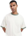 Оверсайз футболка ASOS DESIGN с контрастной отделкой и короткими рукавами, объемного кроя 10041265