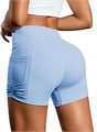 Шорты для йоги Fisoew с высокой талией, контролем живота, поднимающие ягодицы и с карманами 11302831