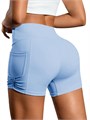 Шорты для йоги Fisoew с высокой талией, контролем живота, поднимающие ягодицы и с карманами 11302831
