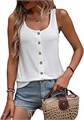 Майка без рукавов SweatyRocks, молодёжный комфортный стиль, круглый вырез с пуговицами для повседневного лука 11265595