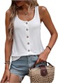 Майка без рукавов SweatyRocks, молодёжный комфортный стиль, круглый вырез с пуговицами для повседневного лука 11265595