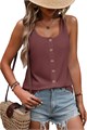 Майка без рукавов SweatyRocks, молодёжный комфортный стиль, круглый вырез с пуговицами для повседневного лука 11265595