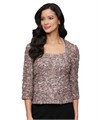 Женская кружевная блузка Alex Evenings в элегантном стиле с рукавами 3/4 11022561