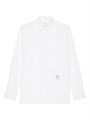 Рубашка Givenchy Slim Fit из хлопка с кристаллами и плиссированной планкой, длинные рукава 11026974
