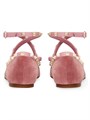 Балетки из велюра Valentino Garavani Rockstud с регулируемым ремешком и стразами с платиновым покрытием 11019333