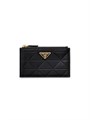 Prada Изящный кожаный карточный держатель с геометрическим узором из треугольников, 5 карманов, 100% телячья кожа 11025230