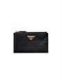 Prada Изящный кожаный карточный держатель с геометрическим узором из треугольников, 5 карманов, 100% телячья кожа 11025230