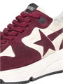 Кожаные кроссовки Running Sole от Golden Goose с резиновой подошвой и шнуровкой 11020568