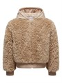 Плюшевое худи с капюшоном для девочек Moncler из 100% полиэстера с мягкой подкладкой из хлопкового джерси 11016220