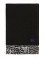 Burberry Шарф из 100% кашемира с вышитым логотипом и бахромой, двусторонний, 30x168 см 11012472