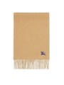 Burberry Шарф из 100% кашемира с вышитым логотипом и бахромой, двусторонний, 30x168 см 11012472