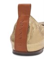 Металлизированные кожаные балетки Lanvin с плоским каблуком 1 см из натуральной кожи (90% козья кожа, 10% телячья кожа) 11010565