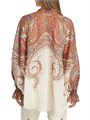 Блуза Rhiannon с завязкой на шее от Zimmermann, лонгслив, стойка, вырез на ключицах, 100% рами, стильный принт Paisley 11008352