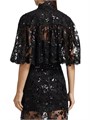 Alice + Olivia Aurelia Embellished Lace Mini Capelet 11019264