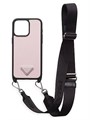 Prada Оригинальный: Чехол из сафьяновой кожи для iPhone 15 Pro Max с регулируемым ремешком и эмалевым логотипом 11020229