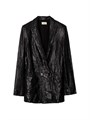 Кожаный блейзер Visko Cuir Froisse от Zadig &amp, Voltaire с лацканами, длинными рукавами и карманами 11022364
