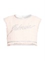 Кроп-топ Balmain из твида без рукавов с кристальным логотипом и бахромой 11025649
