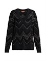 Итальянский свободный свитер Missoni с V-образным вырезом и металлическим узором в стиле Chevron 11009773