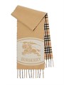 Burberry Двусторонний шарф с кисточками из 100% кашемира, размер 30x168 см 11012507
